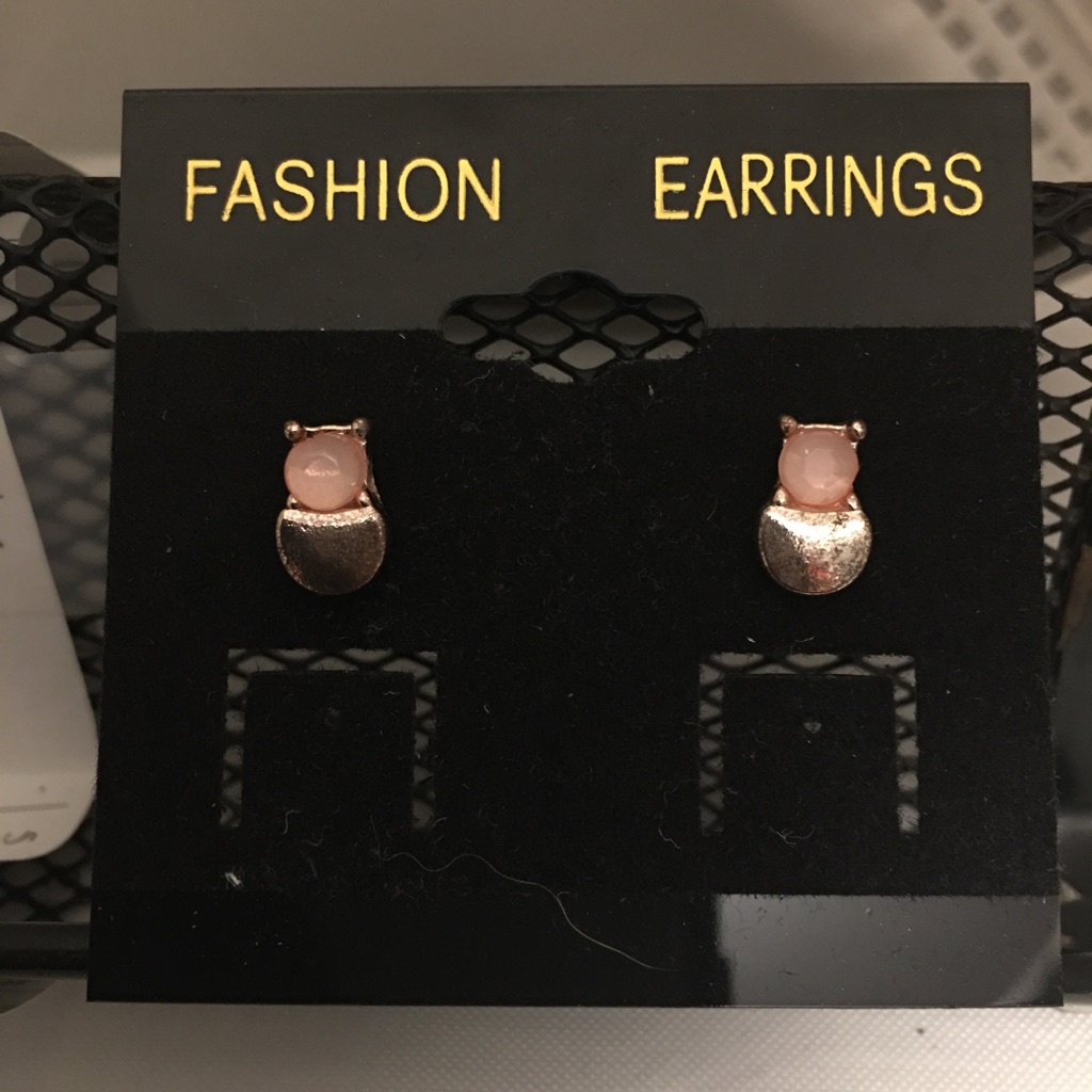 Wallflower Heart W/ Pink Gem Earrings, Nwot **3 For $15*